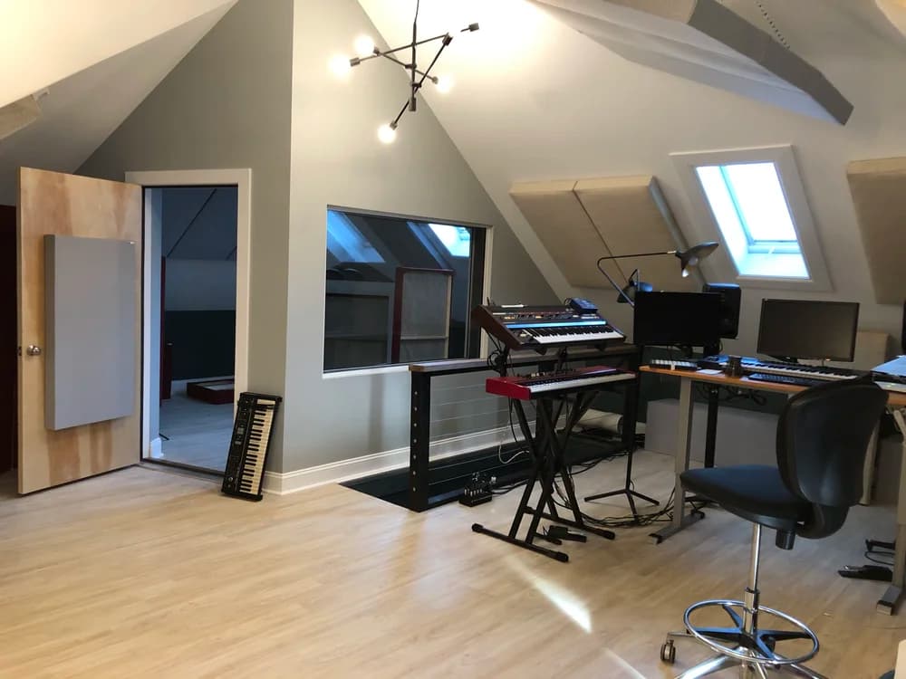 The live room and vocal booth